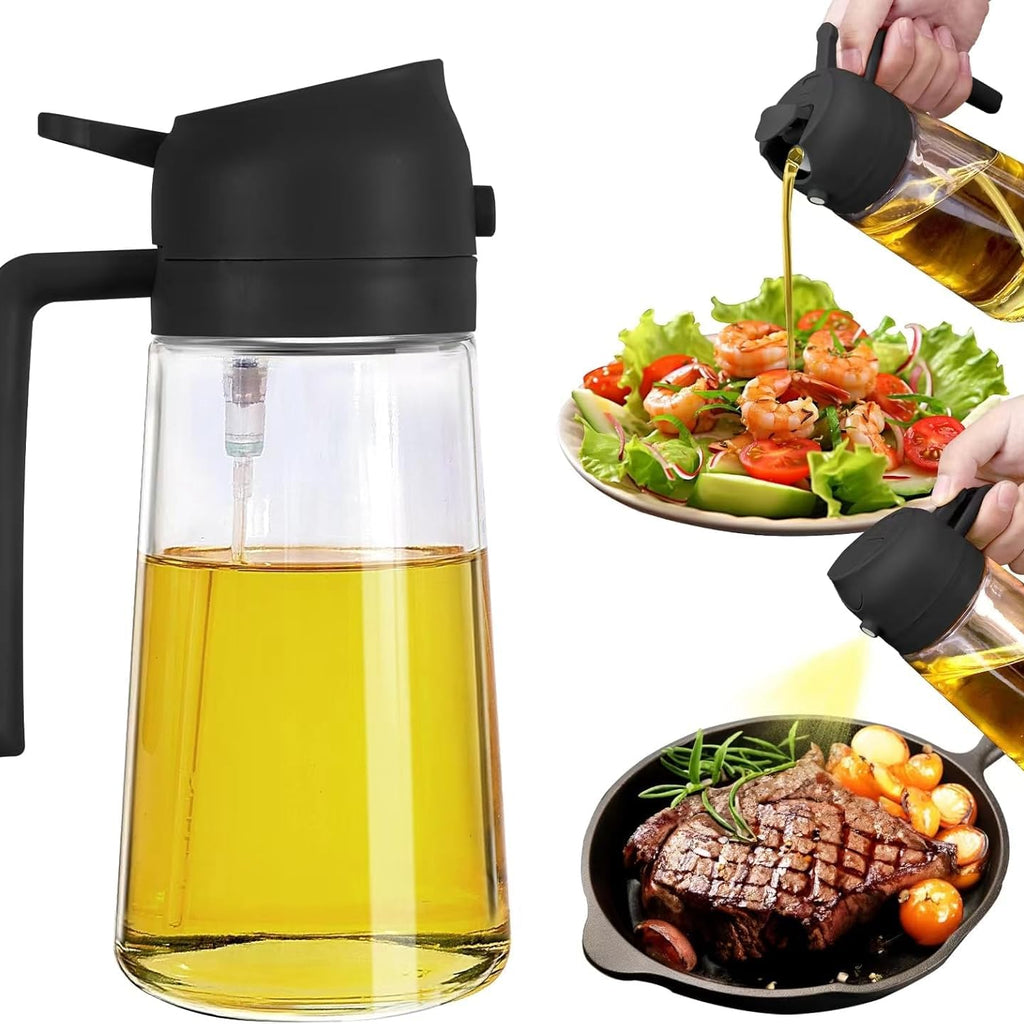 TIRUPATI CART Oil Dispenser Bottle, Oil Spray Bottle for Cooking, Oil Sprayer for Air Fryer, Oil and Vinegar Pourer and sprayer bottle, Kitchen Oil Bottle | 500ml