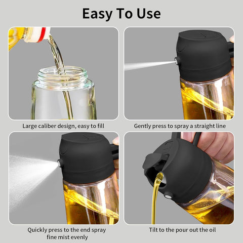 TIRUPATI CART Oil Dispenser Bottle, Oil Spray Bottle for Cooking, Oil Sprayer for Air Fryer, Oil and Vinegar Pourer and sprayer bottle, Kitchen Oil Bottle | 500ml