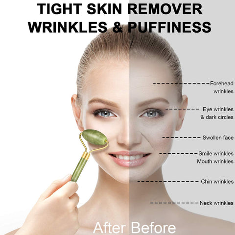 Tirupati Cart Jade Roller and Gua Sha Set for Glowing, Youthful Skin.