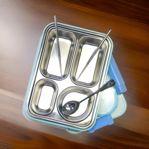 Tirupati Cart Partition Stainless Steel Bento Lunch Box – Leakproof & Reusable