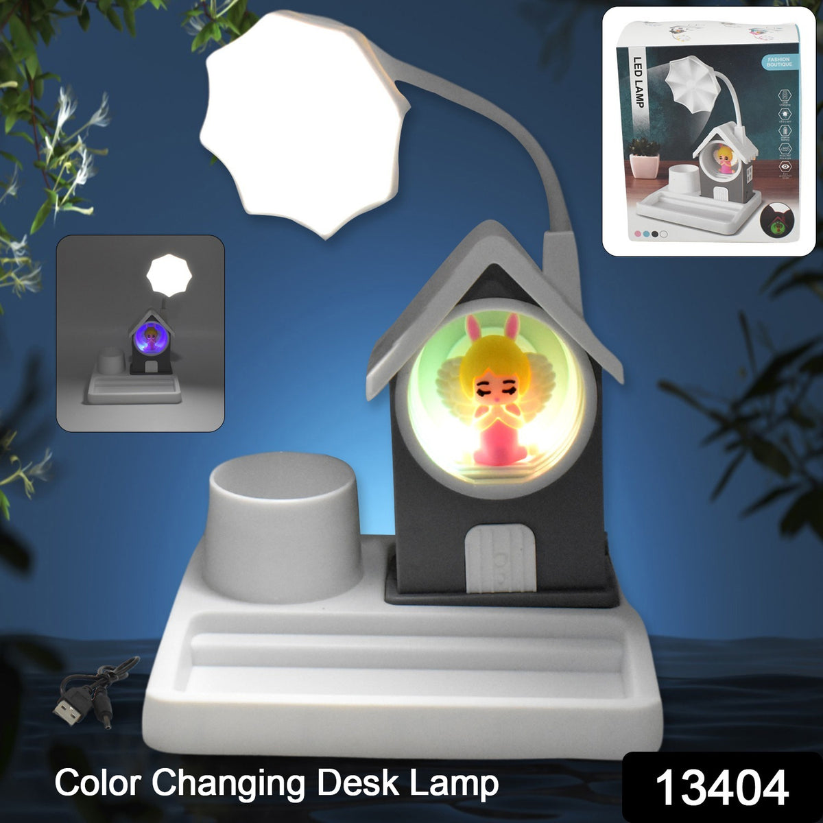 Tirupati Cart Color Changing LED Desk Lamp | Cute Night Light for Kids and Home Décor